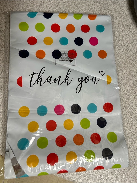 Other - 10- 10x13-Poly’s -Thank You Polka Dot Gift Bag - Colorful Dots on White